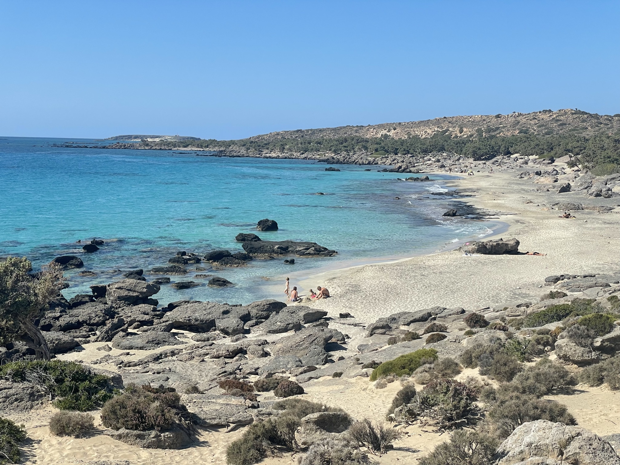 First we went past the beach of Kedrodasos, popular among people who want a quieter beach and don’t mind walking about a mile to get to it.